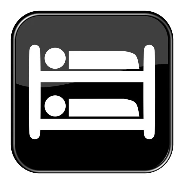 高い寝台を示す黒ボタン — ストック写真