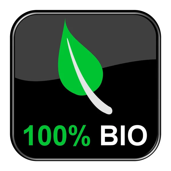 Botón negro mostrando 100 por ciento bio — Foto de Stock