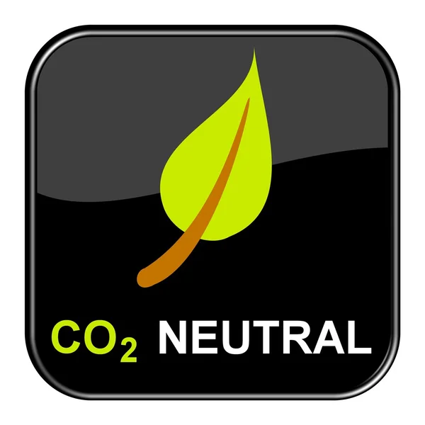 Botón negro que muestra el CO2 neutral — Foto de Stock