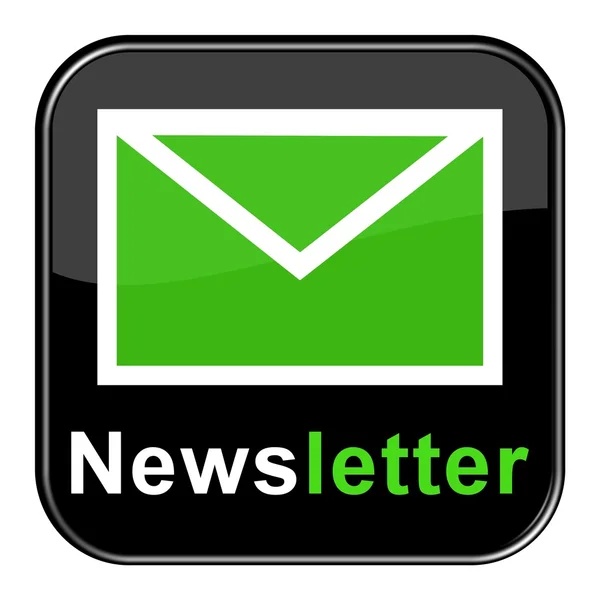 Black Button showing Newsletter — Stock Photo, Image
