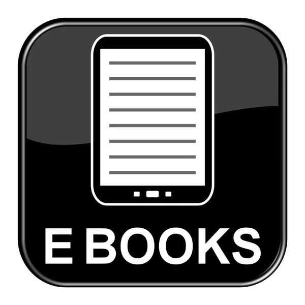 Black Button showing E-Book — Stock Photo, Image