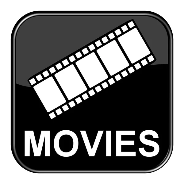 Filmes de botão preto brilhante — Fotografia de Stock