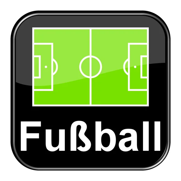 Shiny black Button Football german — Stock Photo, Image