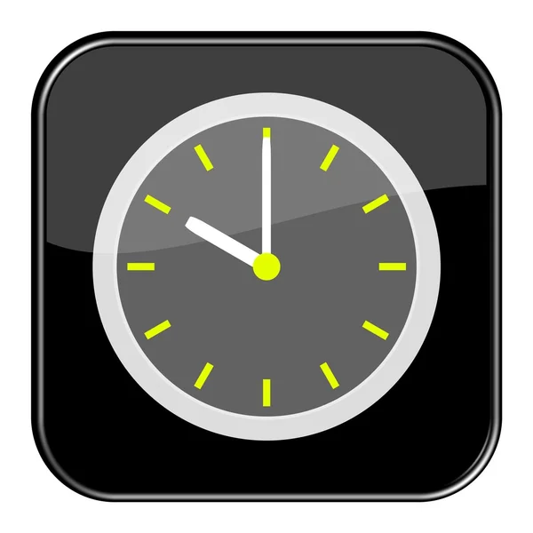 Black button with clock 10 o'clock — Stock Photo, Image