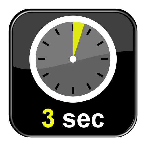 Stopwatch Button 3 seconds — Stock Photo, Image