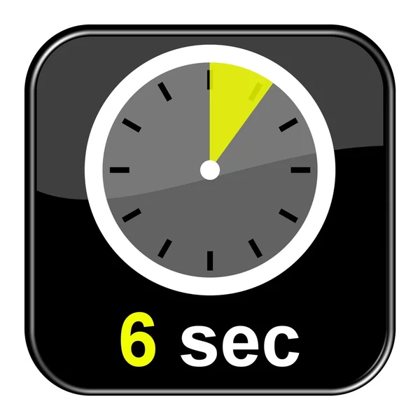 Κουμπί 6 δευτερόλεπτα χρονόμετρο — Φωτογραφία Αρχείου