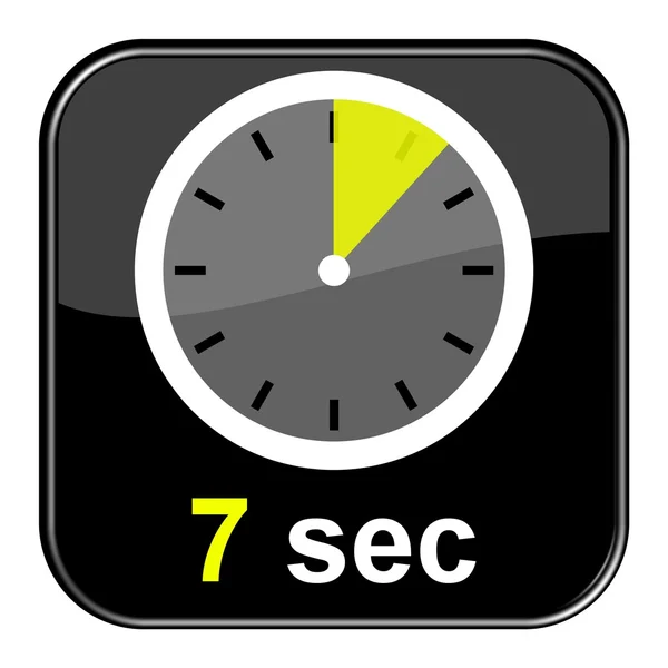 Stopwatch knop 7 seconden — Stockfoto