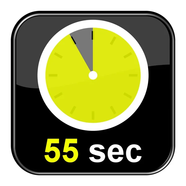 Stopwatch knop 55 seconden — Stockfoto
