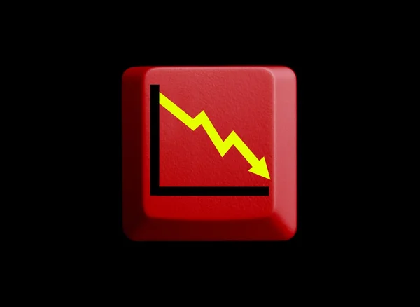 Llave roja mostrando crisis — Foto de Stock