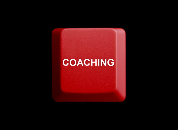 Red Key showing coaching — Stock Photo, Image