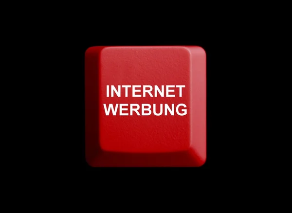 Clé rouge montrant la publicité internet allemand — Photo