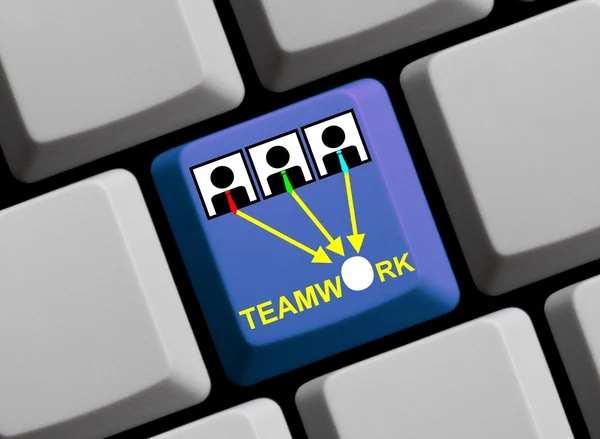 Computer Keyboard Teamwork — Stock Photo, Image