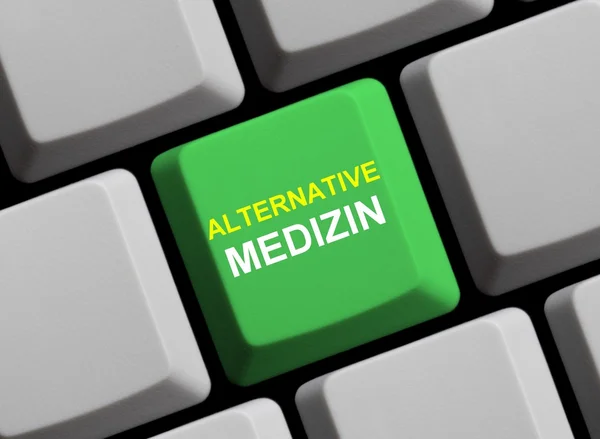 Gröna tangentbord alternativ medicin tyska — Stockfoto