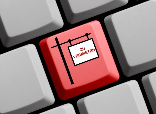 Rote Tastatur zu vermieten deutsch — Stockfoto