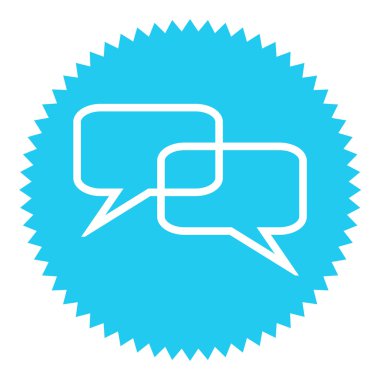 Mavi yuvarlak düğme diyalog simgesi