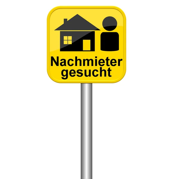 Segno giallo mostra nuovo inquilino tedesco — Foto Stock