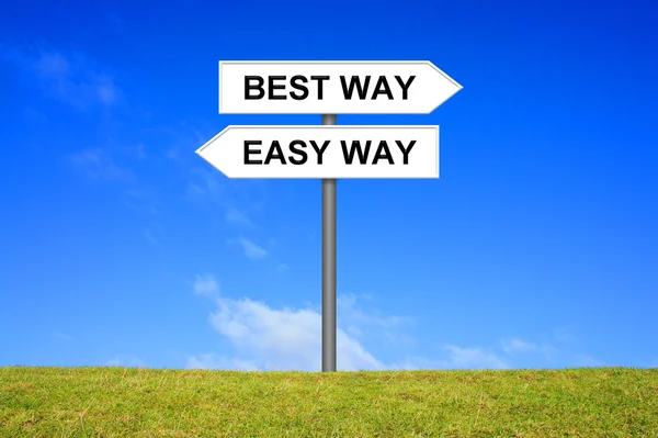 Signpost Easy or best Way — Stock Photo, Image