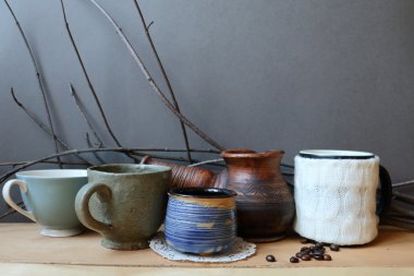 Noel natürmort kahve ve rustik c ile doğal bir tarzda