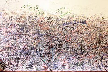 sevgi duvarı Juliet'in evinde, verona, İtalya 