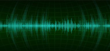 Ses dalgaları dalgalanan koyu yeşil ışık