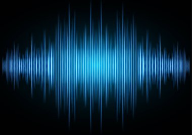 Ses dalgaları dalgalanan koyu mavi ışık