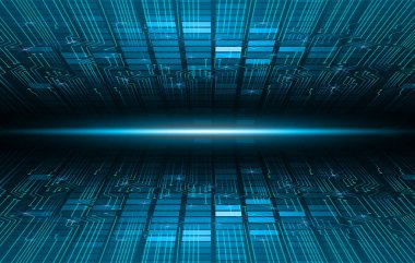 Mavi siber devre gelecekteki teknoloji konsepti