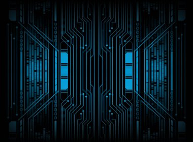 Mavi siber devre gelecekteki teknoloji konsepti