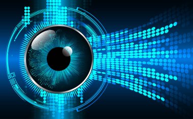 Mavi göz siber devre gelecekteki teknoloji konsepti