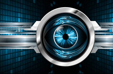 Mavi göz siber devre gelecekteki teknoloji konsepti