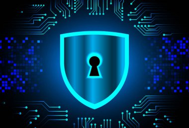 Sayısal arkaplan ve siber güvenlik konusunda kapatılmış asma kilit