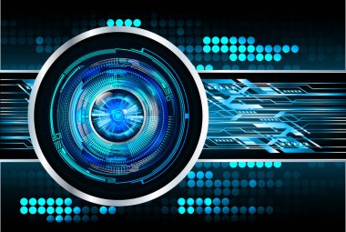 Mavi göz siber devre gelecekteki teknoloji konsepti