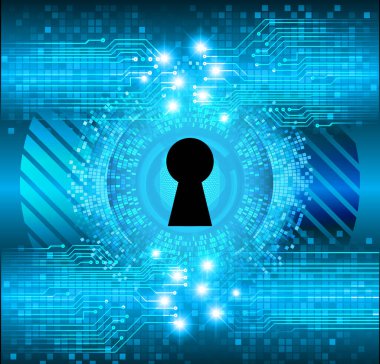 Sayısal arkaplan ve siber güvenlik konusunda kapatılmış asma kilit