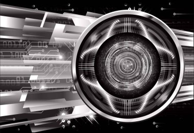 Mavi göz siber devre gelecekteki teknoloji konsepti