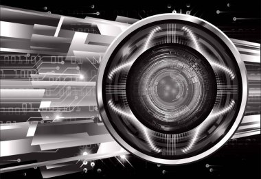 Mavi göz siber devre gelecekteki teknoloji konsepti