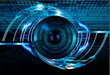 Mavi göz siber devre gelecekteki teknoloji konsepti