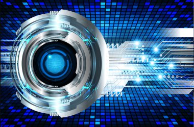 Mavi göz siber devre gelecekteki teknoloji konsepti