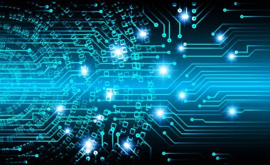 Mavi siber devre gelecekteki teknoloji konsepti