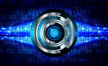 Mavi göz siber devre gelecekteki teknoloji konsepti