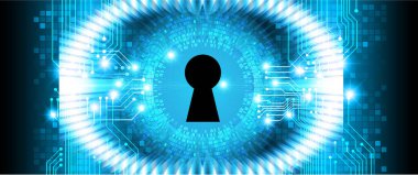 Sayısal arkaplan ve siber güvenlik konusunda kapatılmış asma kilit