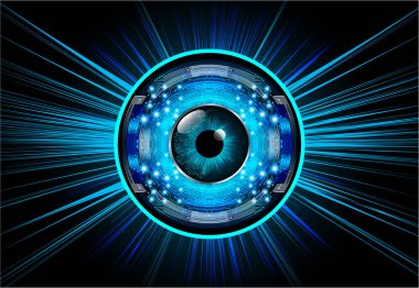 Mavi göz siber devre gelecekteki teknoloji konsepti