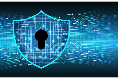 Sayısal arkaplan ve siber güvenlik konusunda kapatılmış asma kilit