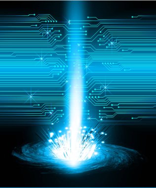 Mavi siber devre gelecekteki teknoloji konsepti