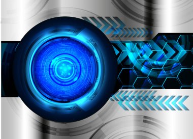 Mavi göz siber devre gelecekteki teknoloji konsepti