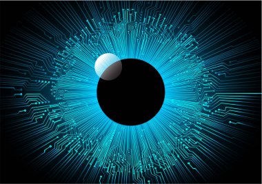 Mavi göz siber devre gelecekteki teknoloji konsepti