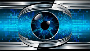 Mavi göz siber devre gelecekteki teknoloji konsepti