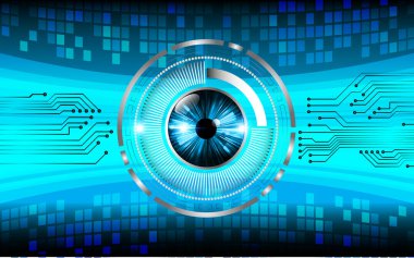 Mavi göz siber devre gelecekteki teknoloji konsepti