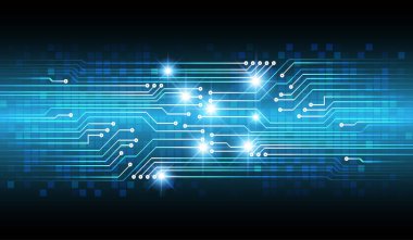 Mavi siber devre gelecekteki teknoloji konsepti