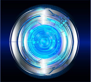 Mavi göz siber devre gelecekteki teknoloji konsepti