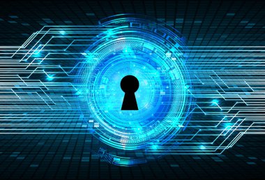 Sayısal arkaplan ve siber güvenlik konusunda kapatılmış asma kilit