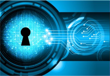 Sayısal arkaplan ve siber güvenlik konusunda kapatılmış asma kilit